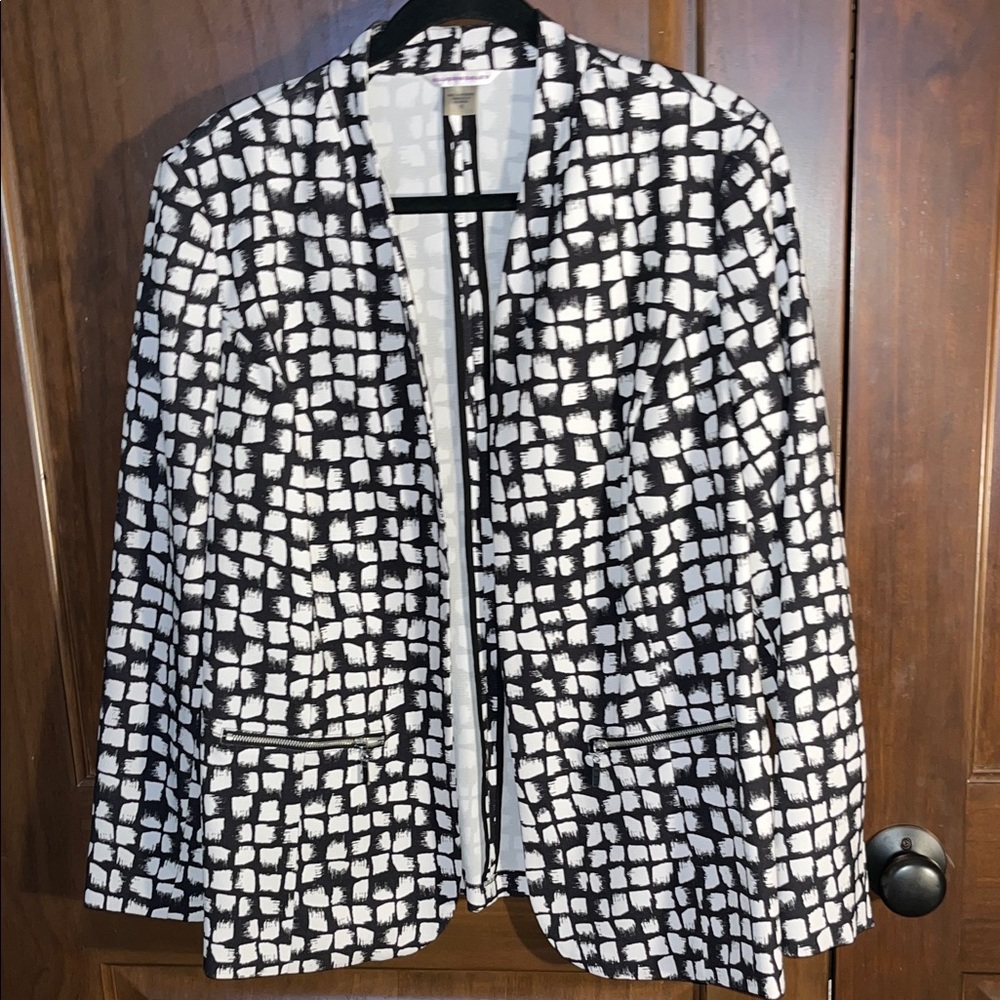 Allison Daley Black and White Checkered Blazer